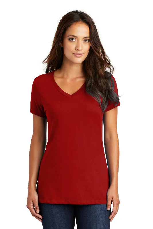 District Womens Perfect Weight Short Sleeve V-Neck T-Shirt - Classic Red