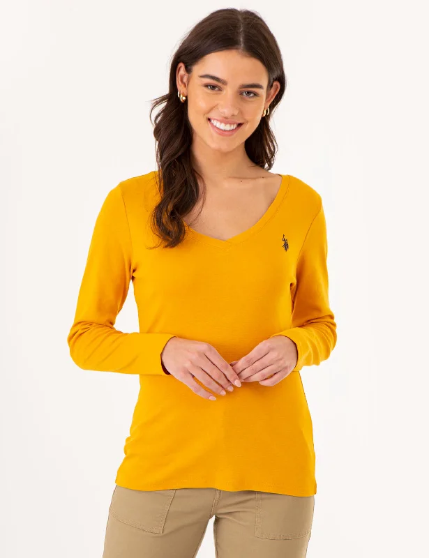 LONG SLEEVE V-NECK T-SHIRT