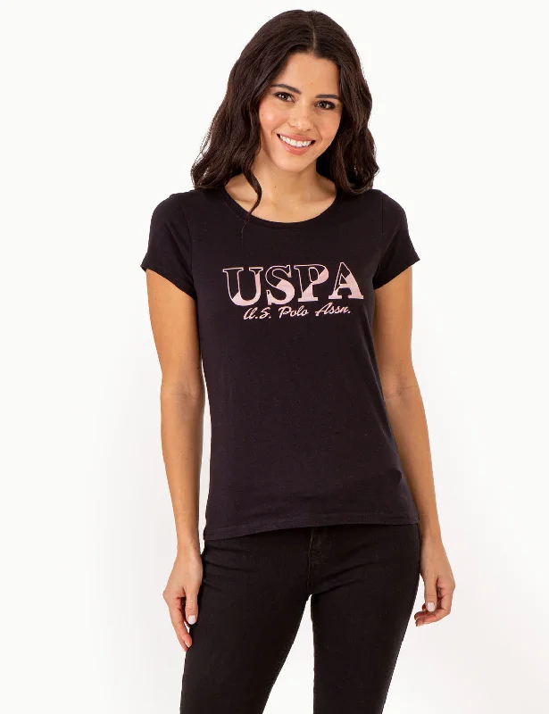 USPA METALLIC SLASHED FOIL T-SHIRT