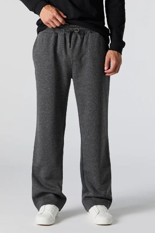 Solid Fleece Straight Leg Sweatpant