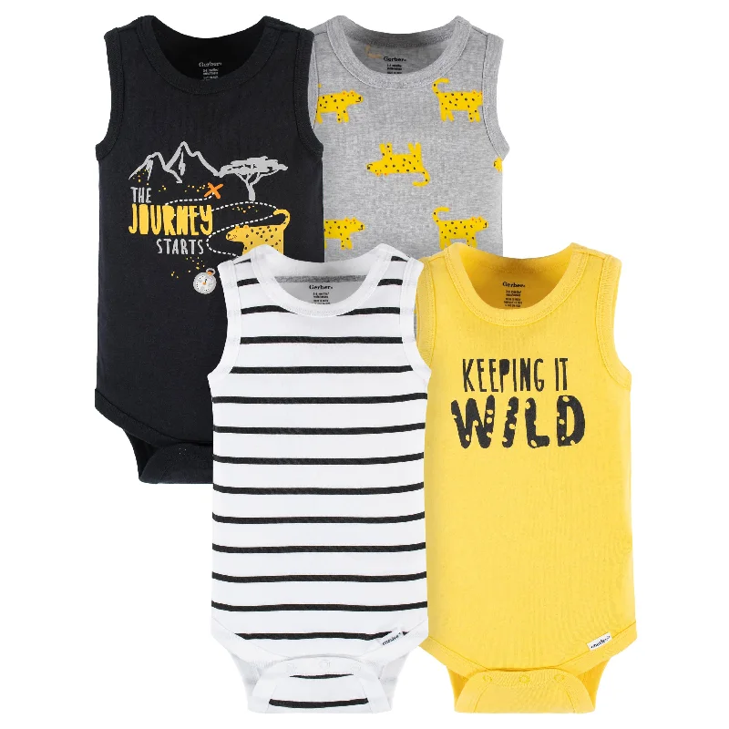 4-Pack Baby Boys Wild At Heart Tank Onesies® Bodysuits