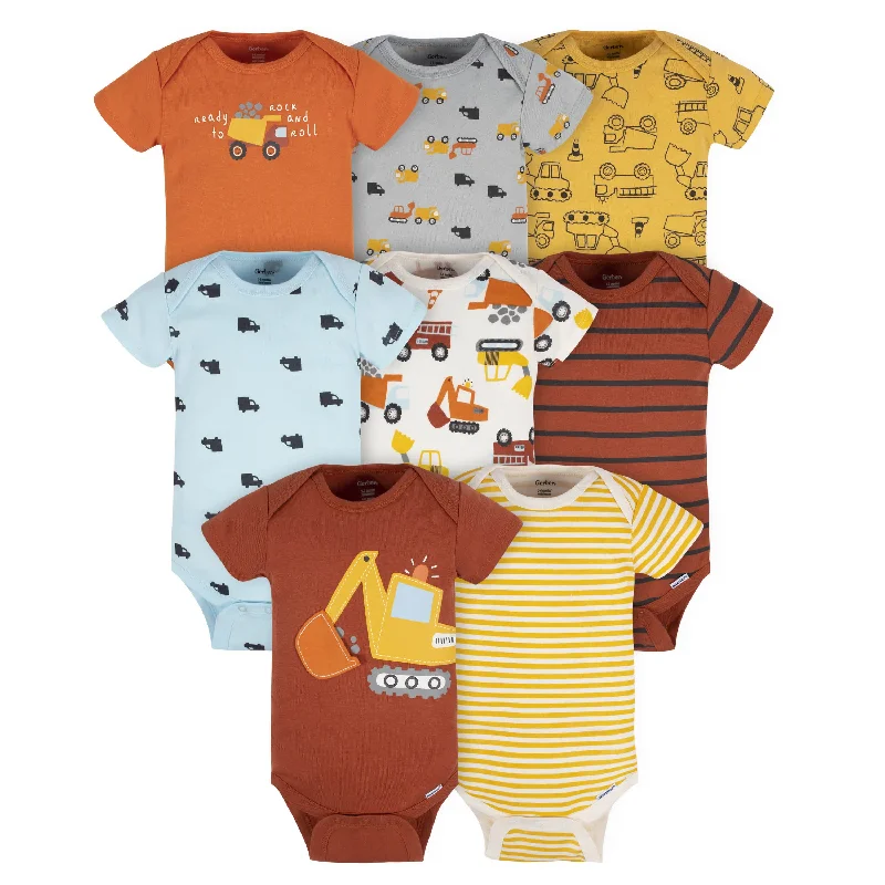 8-Pack Baby Boys Transportation Zone Onesies® Bodysuits