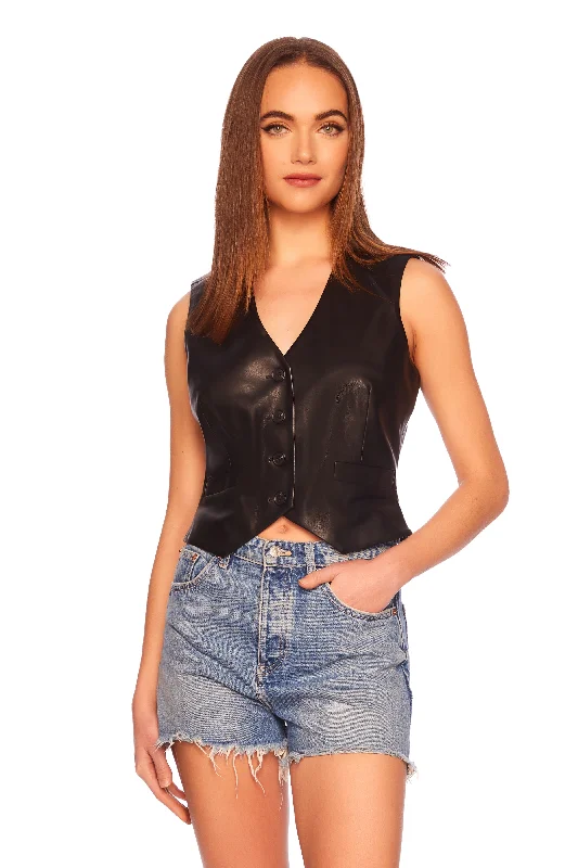 faux leather vest