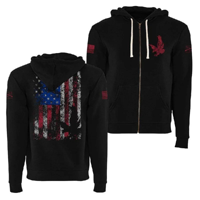 Freedom Flag Full-Zip Hoodie - Black