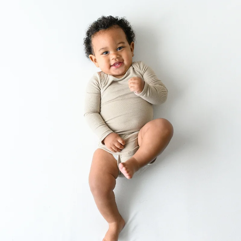 Long Sleeve Bodysuit in Almond