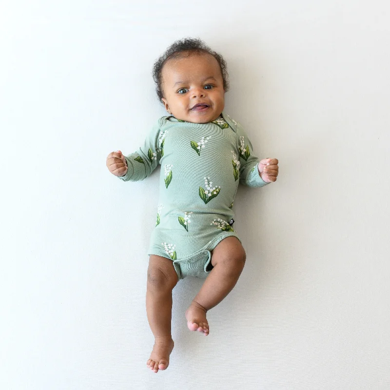 Long Sleeve Bodysuit in Thyme Lily