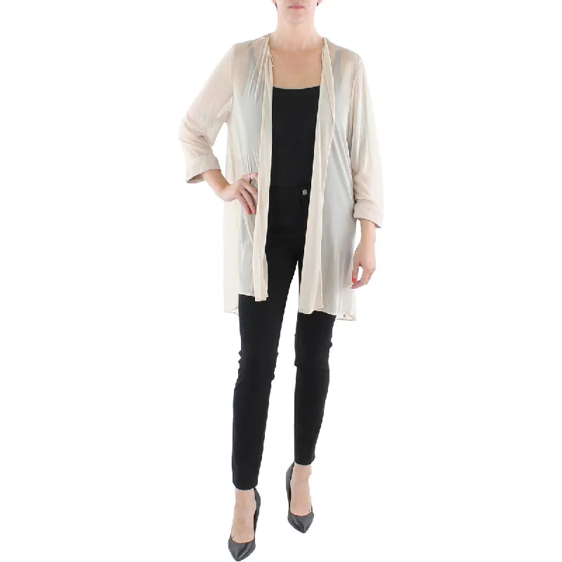 R&M Richards Womens Mesh Sheer Duster Blazer