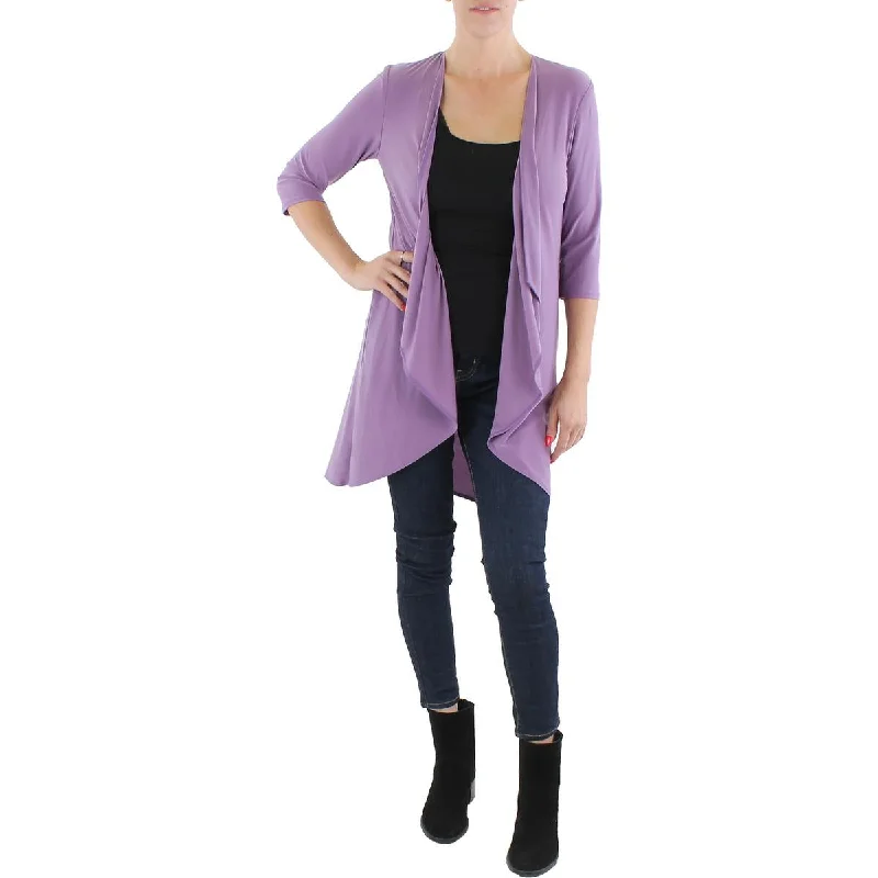 R&M Richards Womens Petites Open Front 3/4 Seeves Duster Blazer