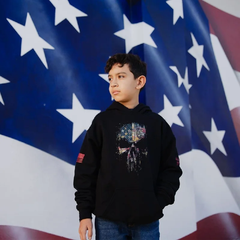 Youth Red Blood American Reaper Hoodie - Black