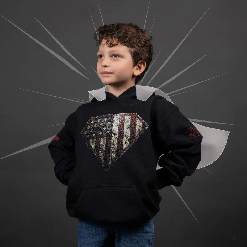 Youth Super Patriot Hoodie - Black