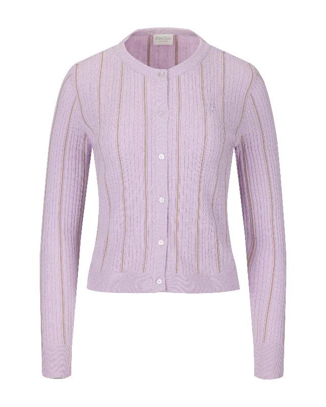 Fair Liar Multi Color  Cable cardigan - Lavender