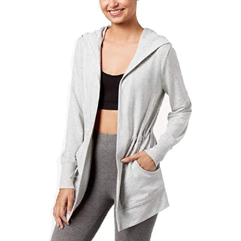 Ideology Women's Hooded Fitness Cardigan Grey Size Large