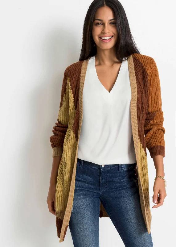 Color Block Cardigan - Tan