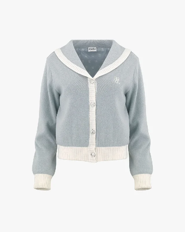 Sailor Collar Point Windbreak Cardigan - Mint