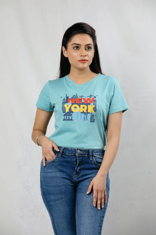 CREW NECK TEE WITH NEWYORK CITY PRINT