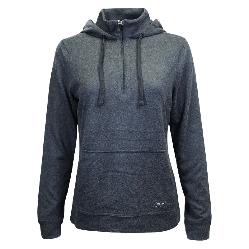 Greg Norman Women's HTH Dark Grey Technical Performance 1/4 Zip Hoodie (S02)