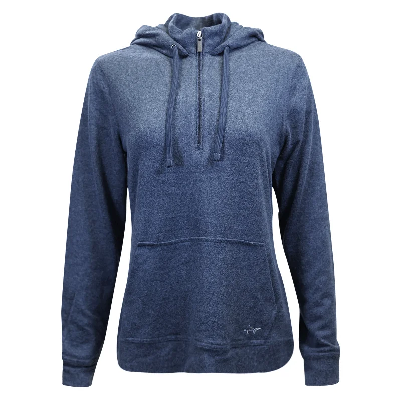 Greg Norman Women's HTH Navy Technical Performance 1/4 Zip Hoodie (S03)