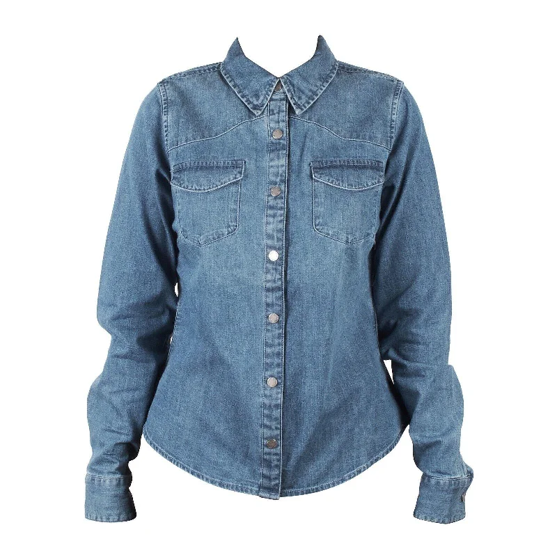 Branded  Women's Light Indigo Artist Drive H-D ADV L/S Denim Shirt (S07A)