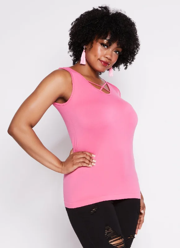 Plus Size Criss Cross Tank Top