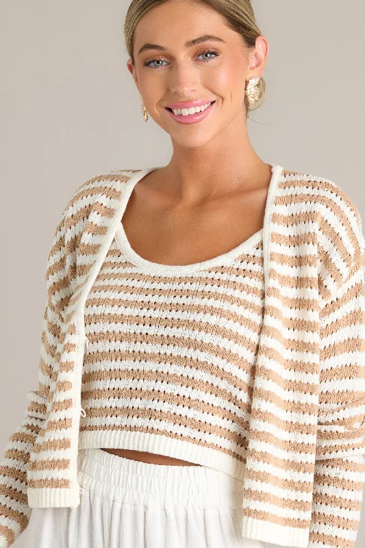 Radiant Reflections Tan Stripe Knit Tank