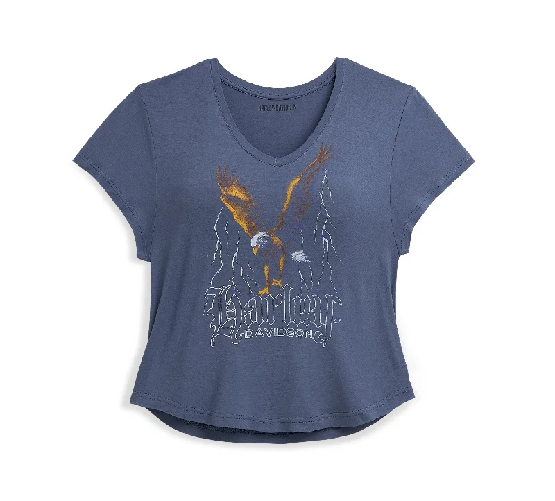 Women's Lightening Eagle V Neck Tee 96467-21VW