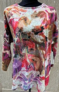 Top-Pullover-Multi Color Rose-Womens-M43111tm