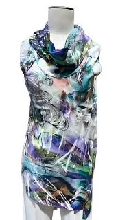 Shirt  Pullover Multi Color Biege  Cowl neck