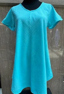 Top Pullover 1/4 Sleeve Teal Women's L1611